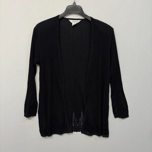 Misook Ribbed Open Front Cardigan Sweater XL X-Large Shoulder Pads C053 -17